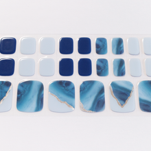画像をギャラリービューアに読み込む, "ネイル ジェルネイルシール ジェルネイル セルフネイル
フットネイル ペディキュア サマーネイル 夏 水に強い 立体感 デザインネイル
青 ブルー グラデーション シルバー ラインデザイン マーブル"
