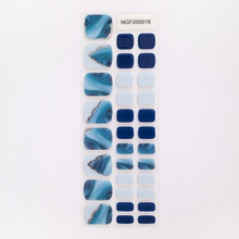 画像をギャラリービューアに読み込む, "ネイル ジェルネイルシール ジェルネイル セルフネイル
フットネイル ペディキュア サマーネイル 夏 水に強い 立体感 デザインネイル
青 ブルー グラデーション シルバー ラインデザイン マーブル"