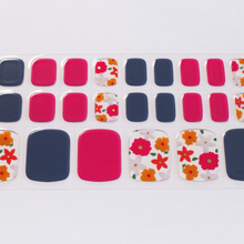 画像をギャラリービューアに読み込む, &quot;ネイル　ジェルネイルシール　ジェルネイル　セルフネイル
フットネイル　ペディキュア　サマーネイル　夏　水に強い　立体感　デザインネイル
ピンク　ネイビー　花模様　花柄　華やか　甘い　カジュアル&quot;
